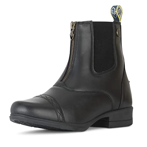 Shires Moretta Clio Paddock Boots (Big Kid 4) – Faux Leather Black Horse Riding Boots for Kids – Zip Paddock Equestrian Boots w/Impact Support System