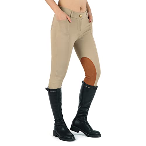 WILLIT Women's Riding Tights Knee-Patch Breeches Equestrian Horse