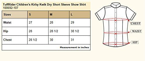 TuffRider Girl's Kirby Kwik Dry Short Sleeve Show Shirt, White/White, Small