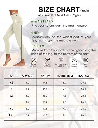 FitsT4 Women's Full Seat Riding Tights Active Silicon Grip Horse