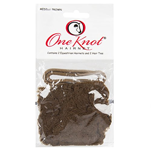 One Knot Hairnet with 2 Comfort Equestrian News and 1 Matching Headband, Medium Brown